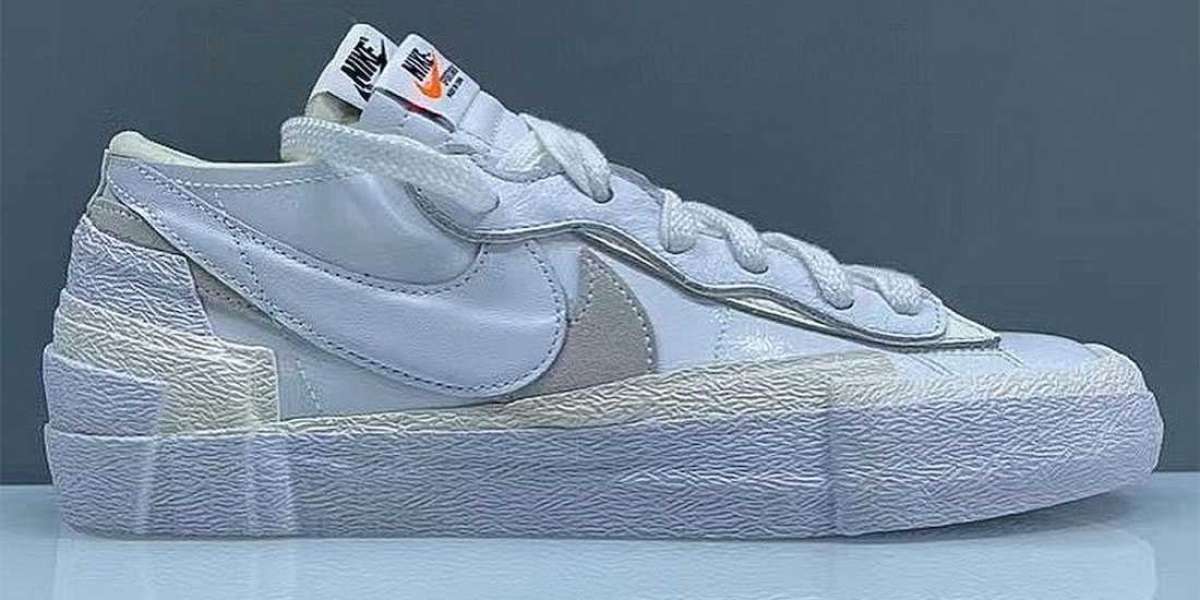 New 2022 Sacai x Nike Blazer Low “White/Grey” Sneakers