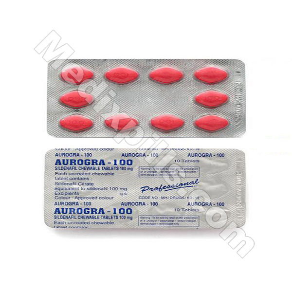 Aurogra 100 mg (Sildenafil Citrate) | Dosage | 20% OFF