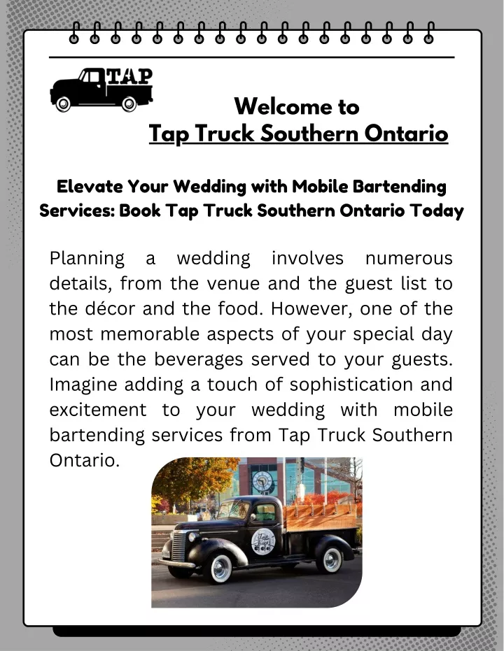 PPT - Elevate Your Wedding with Mobile Bartending Services: Book Tap Truck Southern On PowerPoint Presentation - ID:13470043