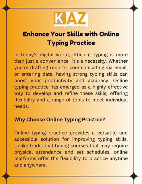 Enhance Your Skills with Online Typing Practice | PDF