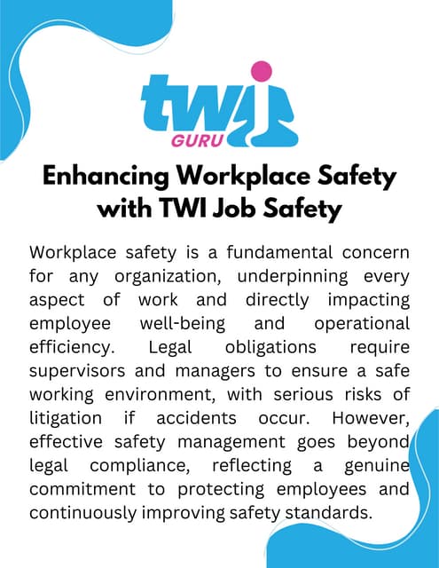 Enhancing Workplace Safety with TWI Job Safety | PDF