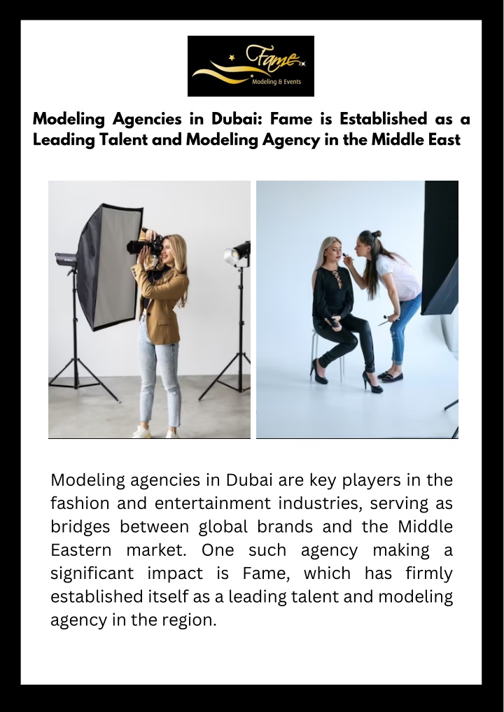 PPT - Modeling Agencies in Dubai: Fame is Established as a Leading Talent and Modeling PowerPoint Presentation - ID:13736456