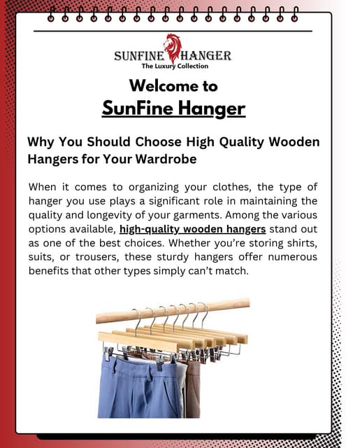 Why You Should Choose High Quality Wooden Hangers for Your Wardrobe | PDF