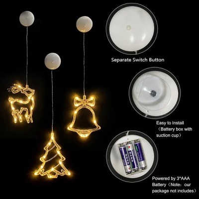 LED Snowflake Santa Deer Window Ornament Profile Picture