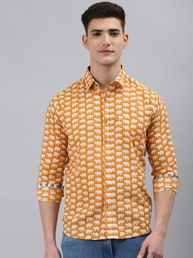 Cotton Shirts for Men : Pure Cotton Jaipuri Printed Shirts Online