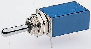 Apem 21146NA, Toggle Switch DPDT Panel Mount, Right Angle, Through Hole | Enrgtech LTD