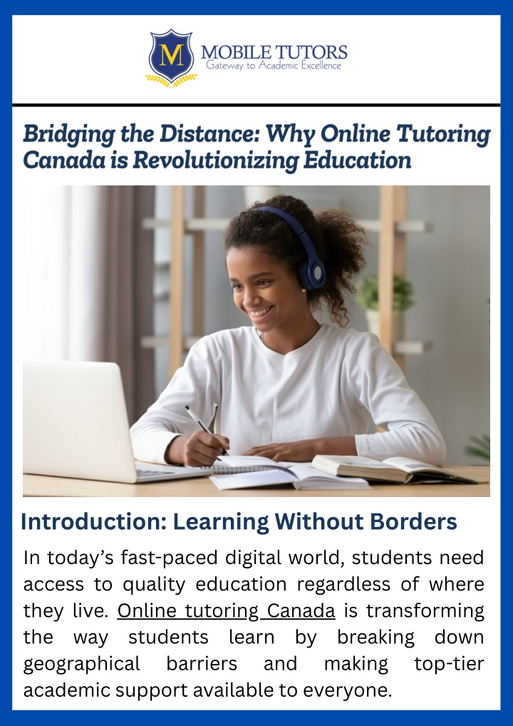 PPT - Bridging the Distance Why Online Tutoring Canada is Revolutionizing Education PowerPoint Presentation - ID:14253163