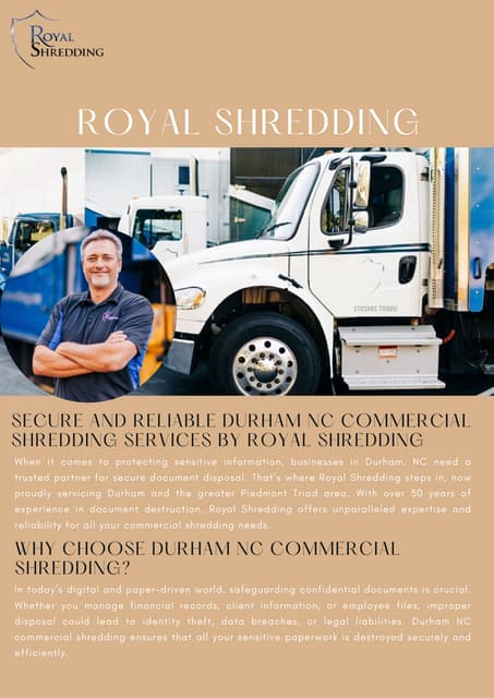 Secure and Reliable Durham NC Commercial Shredding Services by Royal Shredding | PDF