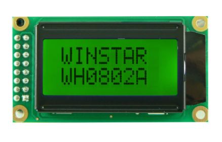 WINSTAR WH0802A1-YYH-JT#, 8x2 Character LCD, STN Positive Yellow Green, 5V | WH0802A1-YYH-JT# | HT204479 | Halltronics