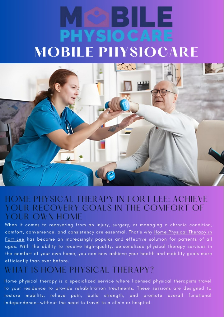PPT - Home Physical Therapy in Fort Lee Achieve Your Recovery Goals in the Comfort of Your Own Home PowerPoint Presentation - ID:14265423