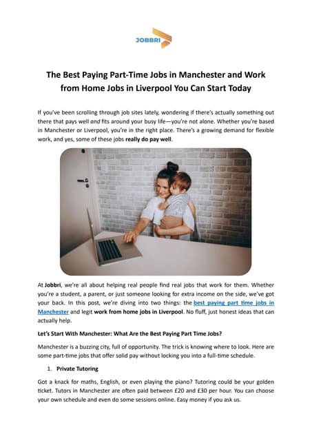 The Best Paying Part-Time Jobs in Manchester and Work from Home Jobs in Liverpool You Can Start Today.pdf